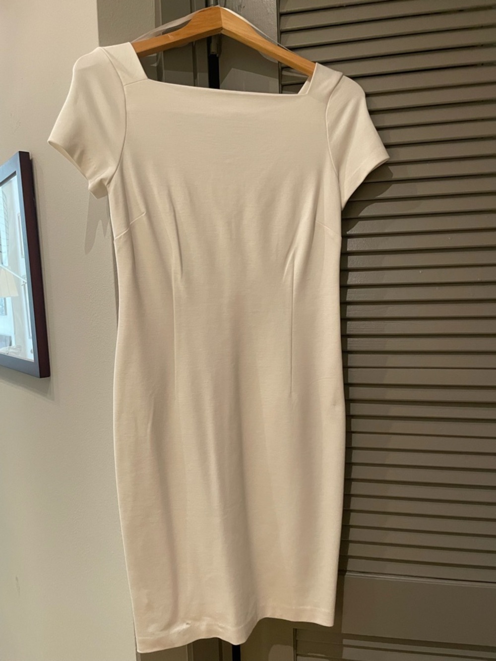 Banana Republic Cream Square-Neck Midi Sheath Dress